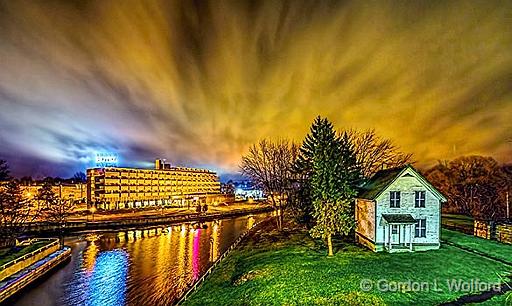 Rideau Canal At Night_47614-9.jpg - Photographed along the Rideau Canal Waterway at Smiths Falls, Ontario, Canada.